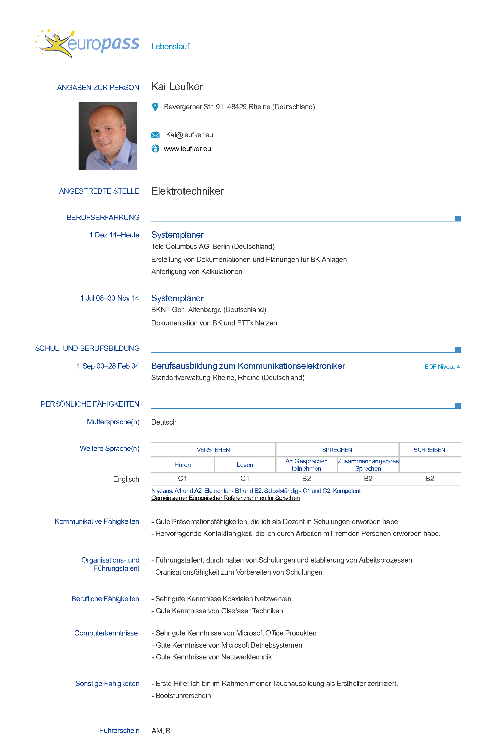 Cv Europass Modello Da Compilare Modello Template Curriculum Vitae